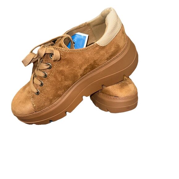 Zodiac Bea Brown Platform Sneakers Faux Suede Lace Up Women 9M NEW WITHOUT BOX - Picture 3 of 5